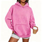 Womens Acid Wash Hoodie Oversized Long Sleeve Fall Fashion Sweatshirts