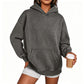 Womens Acid Wash Hoodie Oversized Long Sleeve Fall Fashion Sweatshirts