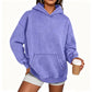 Womens Acid Wash Hoodie Oversized Long Sleeve Fall Fashion Sweatshirts