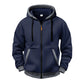 🔥 Everyday Warmth | Men’s Plush-Lined Full-Zip Hoodie with Drawstring Hood