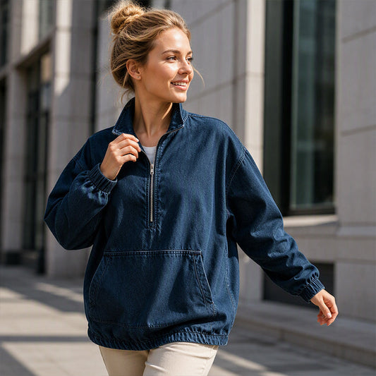 ⏰Last Day Sale 50% Off🍂✨ Women's Relaxed Denim Jacket