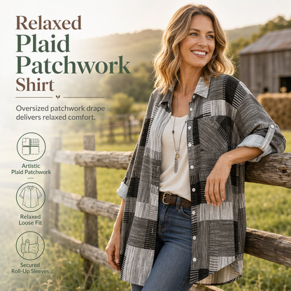 ✨ Women's Casual Plaid Long-Sleeve Shirt: Loose Fit & Wrinkle-Resistant 🌿