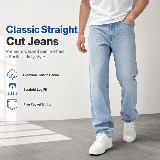 👖 LIMITED-TIME 50% OFF! ✨Men's Classic Straight Leg Jeans