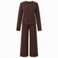 🧶 Women's Casual 2 Piece Knitted Cardigan Sweater and Wide Leg Pants Set