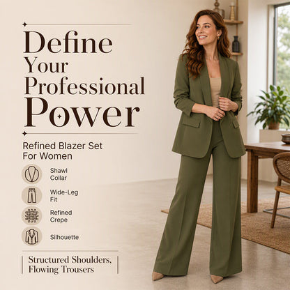 Hot Sale 50% OFF💖Women's Shawl Collar Blazer & Wide-Leg Pants Set
