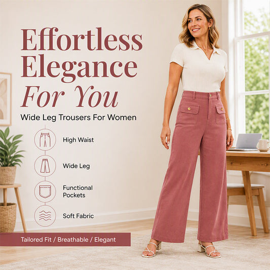 👖 🌿 Women's High-Waisted Wide-Leg Pants