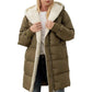Women's Mid-Length Padded Coat with Hood