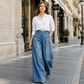 👖 Denim with a Polished Twist | Women’s High-Waist Pleated Wide-Leg Jeans