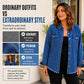 ✨Women's Frayed Hem Washed Denim Jacket