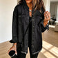 ✨Women's Frayed Hem Washed Denim Jacket