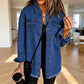 ✨Women's Frayed Hem Washed Denim Jacket
