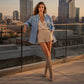 ✨Women's Frayed Hem Washed Denim Jacket