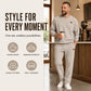 Men's Jacquard Letter Sweatshirt & Drawstring Pants Set