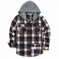 ✨ Men's Plaid Zip Up Hoodie Loose Fit American Style Brushed Hooded Sweatshirt
