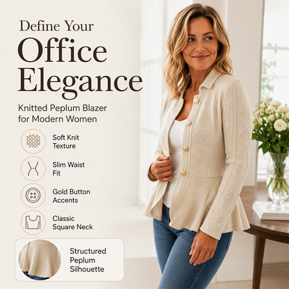 ✨ Elegant Gathered Peplum Blazer For Women - Feminine Silhouette, Peplum Cut, Elegant