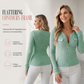 Women's Long Sleeve V-Neck Half Zip Knit Top