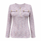 Women's Long Sleeve V-Neck Half Zip Knit Top