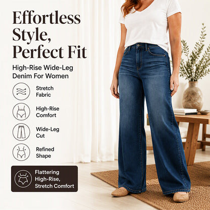 Women's High-Rise Wide-Leg Stretch Jeans