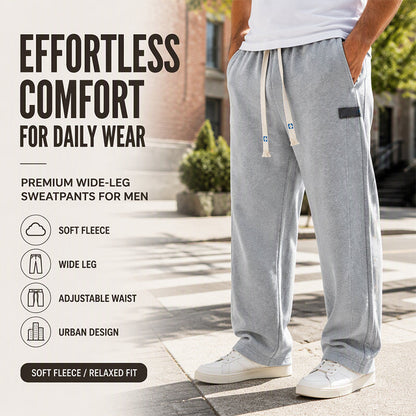 Men's Casual Wide-Leg Sweatpants with Pockets