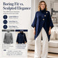 Women's Asymmetric Turtleneck Poncho Knit Sweater