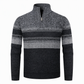 Men's Winter Hooded Fleece Lined Plaid Knit Cardigan Sweater Thick Long Sleeve Coat