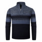 Men's Winter Hooded Fleece Lined Plaid Knit Cardigan Sweater Thick Long Sleeve Coat