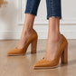 Women's Chic Pointed Toe Chunky High Heels Pumps