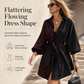🐆Women's Leopard Print Contrast Patchwork Long Sleeve Shirt Mini Dress With Belt