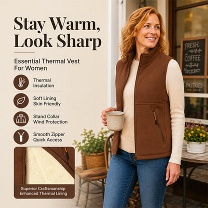 Women's Winter Thermal Stand Collar Vest