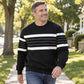 ✨Men's Casual Crewneck Striped Sweatshirt – Classic Stripes, Relaxed Fit, Everyday Comfort