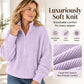 Women's Stand Collar Half-Zip Knit Sweater