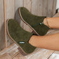 ✨ Women's Side-Zip Ankle Boots: Chunky Heel & Faux Suede Finish 🥾